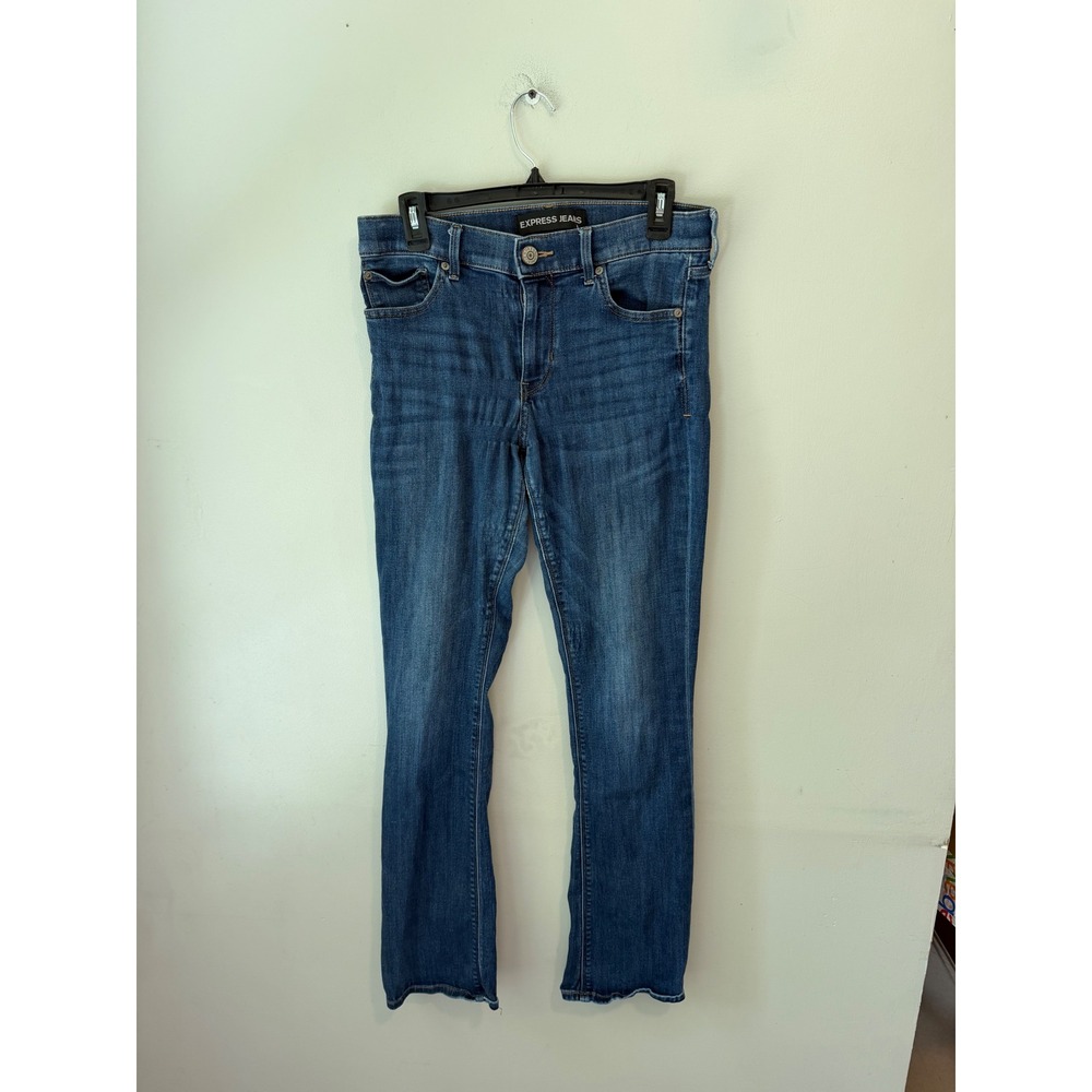 Express Barely Boot Mid Rise Jeans Medium Wash Blue Denim Women Size 8R
